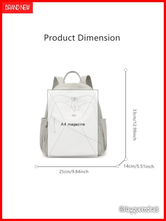 Mini Nylon Backpack for Women, Lightweight Travel Daypack, Adjustable Straps,